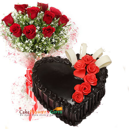 Order Premium Red Roses Bouquet With Red Velvet Cake Online at Best Price,  Free Delivery|IGP Cakes